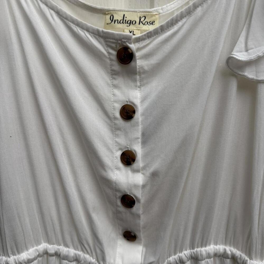 Indigo Rose White Ruffle Strap Maxi Dress – XL - NWT - Picture 6 of 6
